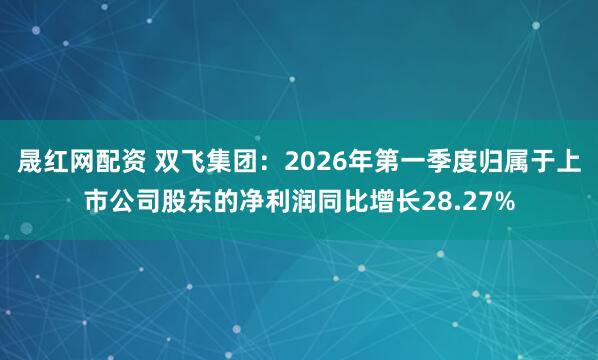 晟红网配资 双飞集团：2026年第一季度归属于上市公司股东的净利润同比增长28.27%